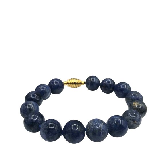 Sodalite Polished Beads Knotted Vintage Bracelet - Picture 2 of 9